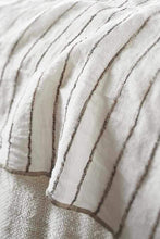 Load image into Gallery viewer, Throw Eadie Lifestyle R/Pool Linen white &amp; Organic stripe with tassels 200x 150cm
