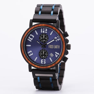 Watch Artic wooden with blue metal