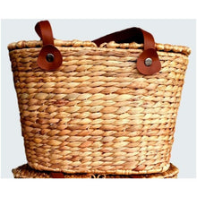 Load image into Gallery viewer, Picnic basket Vegan leather handles
